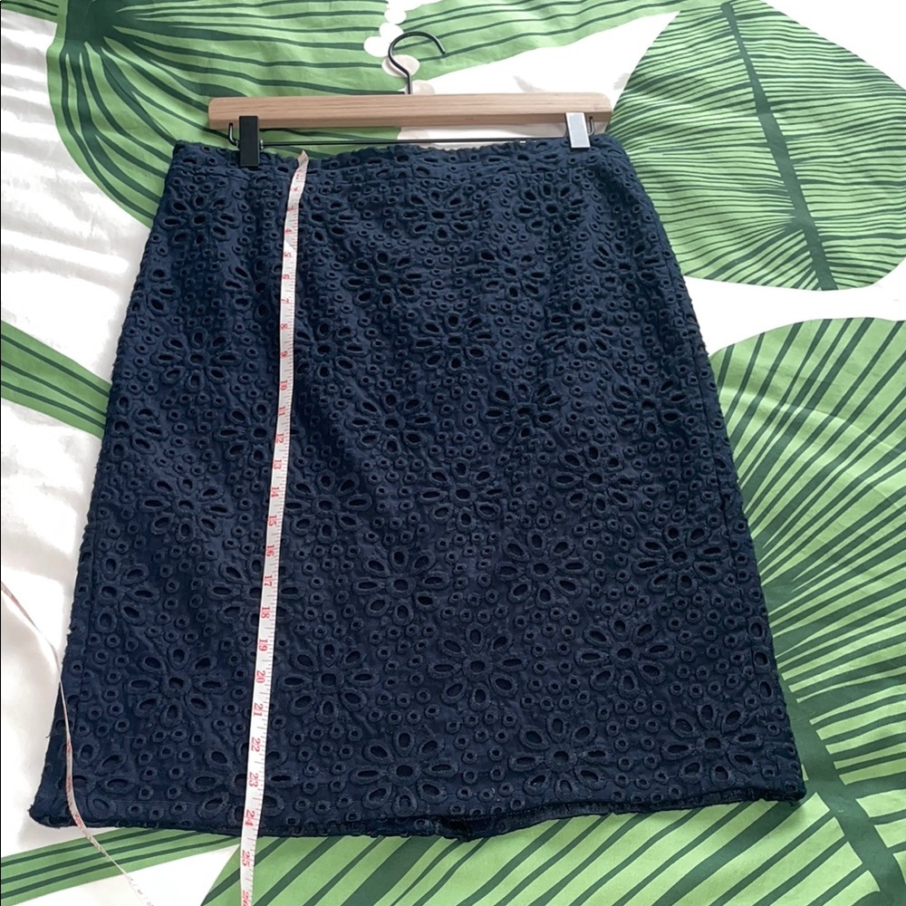 J Crew Blue Knee-Length Pencil Skirt - Picture 2 of 8